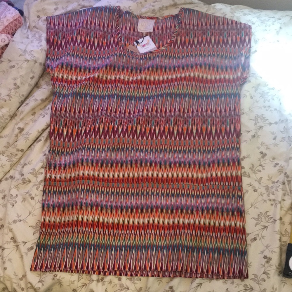 Sincerely Mary Colorful Diamond Pattern Tunic